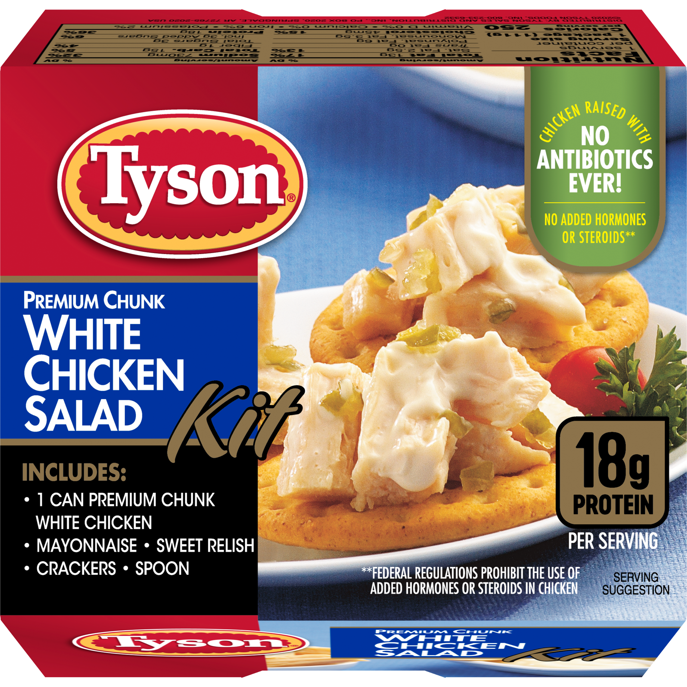 Tyson Foods Fully Cooked Premium Chunk White Chicken Salad Kit, PK12